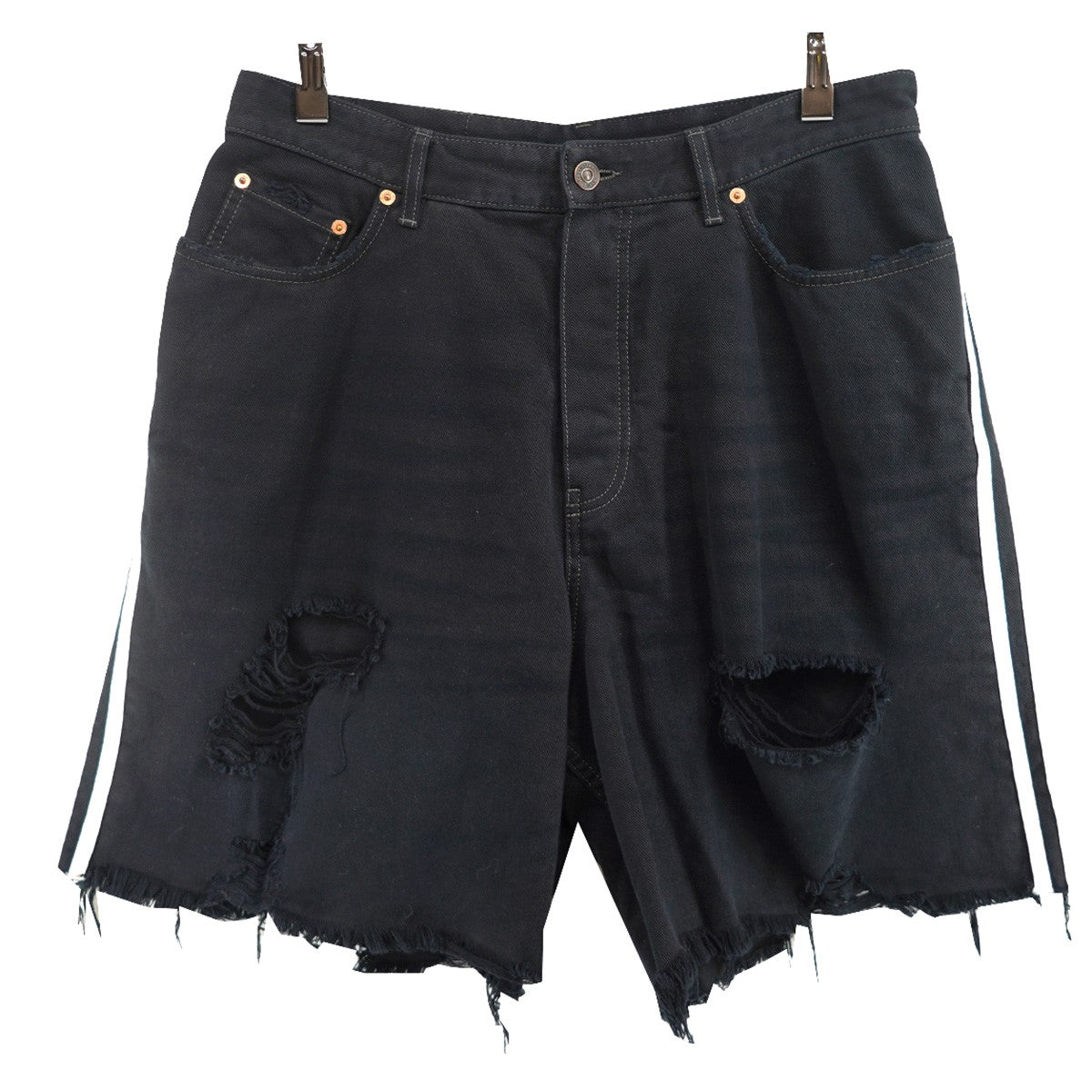 BALENCIAGA×adidas 23SS × adidas Destroyed Baggy Denim Shortsデストロイ ダメージ 加工 バギー デニム ショーツ ハーフパンツ 古着・中古-1枚目のアイテム画像