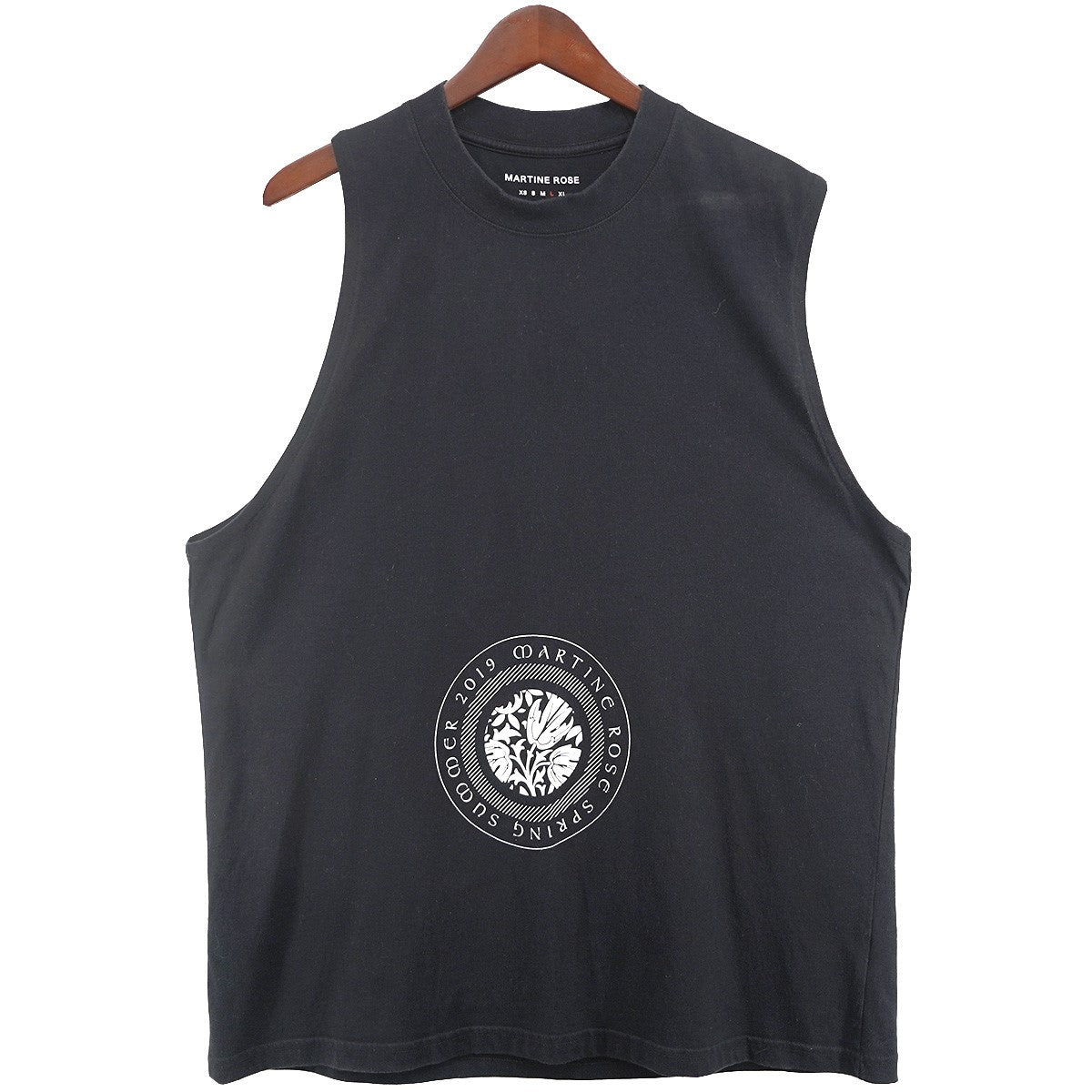 Martine rose 19SS Asymmetric Circle Logo Tank Topロゴ アシンメトリー ノースリーブ スリーブレス タンクトップ 古着・中古-1枚目のアイテム画像