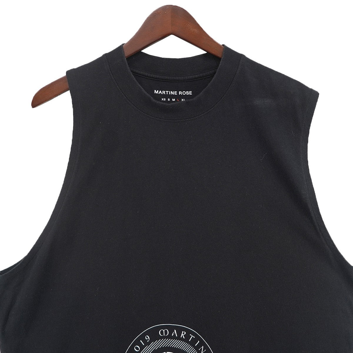 Martine rose 19SS Asymmetric Circle Logo Tank Topロゴ アシンメトリー ノースリーブ スリーブレス タンクトップ 古着・中古-3枚目のアイテム画像