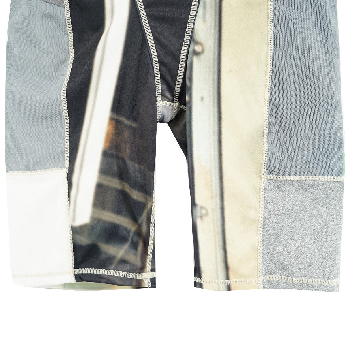 kotohayokozawa 25SS PANELLED CYCLE SHORTS ／ YELLOWウエストカッティング メッシュポケット フォトプリント レイヤード風 パネルサイクル ショーツ 古着・中古-4枚目のアイテム画像