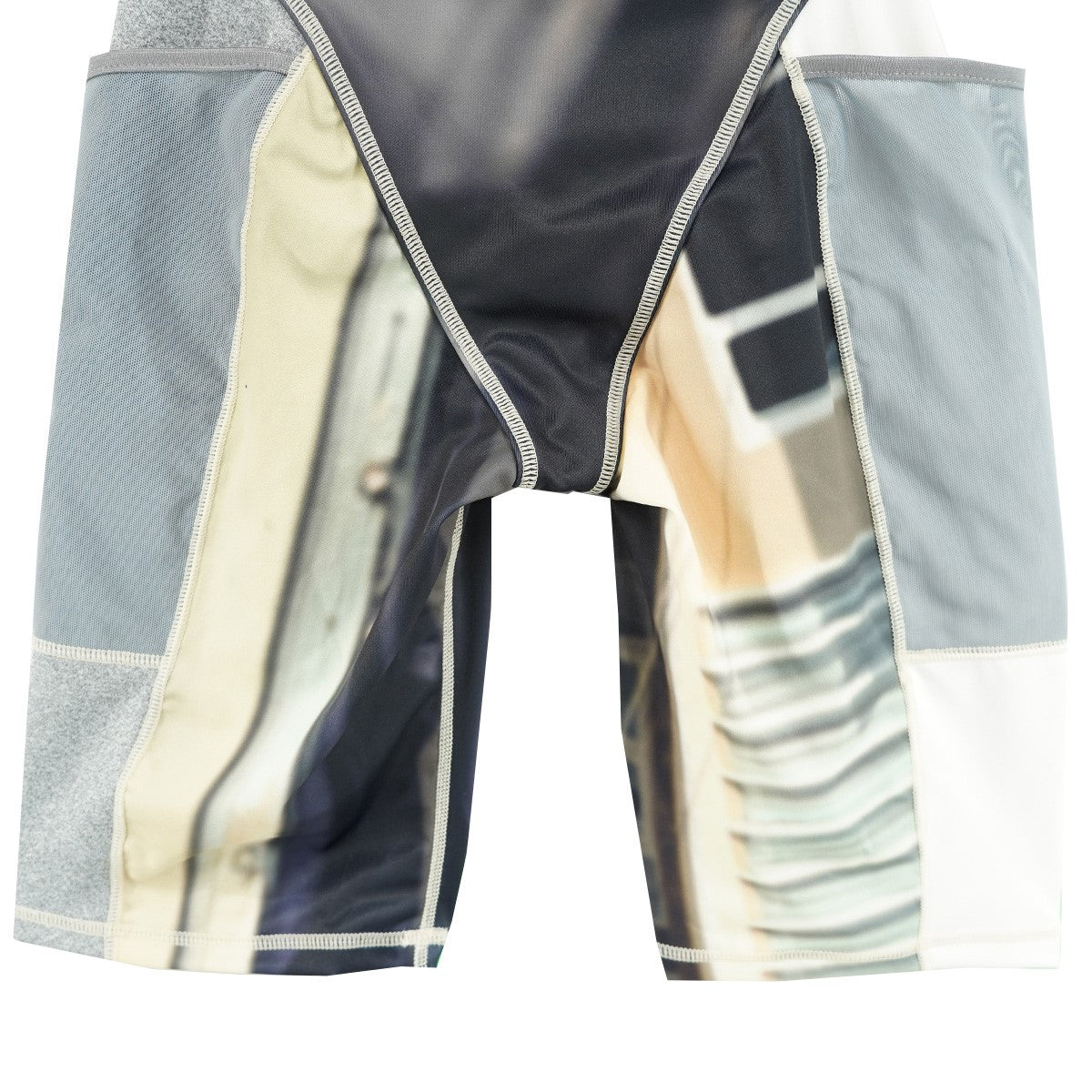 kotohayokozawa 25SS PANELLED CYCLE SHORTS ／ YELLOWウエストカッティング メッシュポケット フォトプリント レイヤード風 パネルサイクル ショーツ 古着・中古-6枚目のアイテム画像