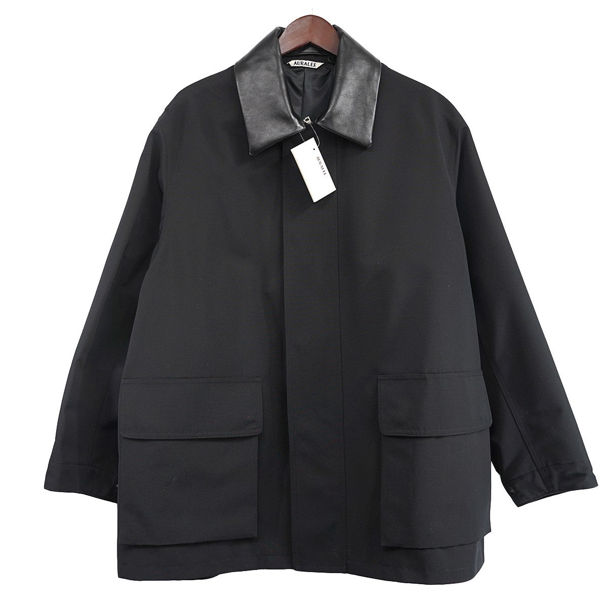 25SS WOOL MAX CANVAS BLOUSONウール マックス キャンバス ブルゾン レザーカラー 切替 ジャケット