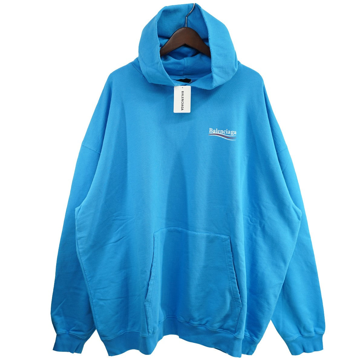 23SS Large Fit Hoodie  オーバーサイズキャンペーン ロゴ プルオーバーパーカー ダメージ加工 フーディー