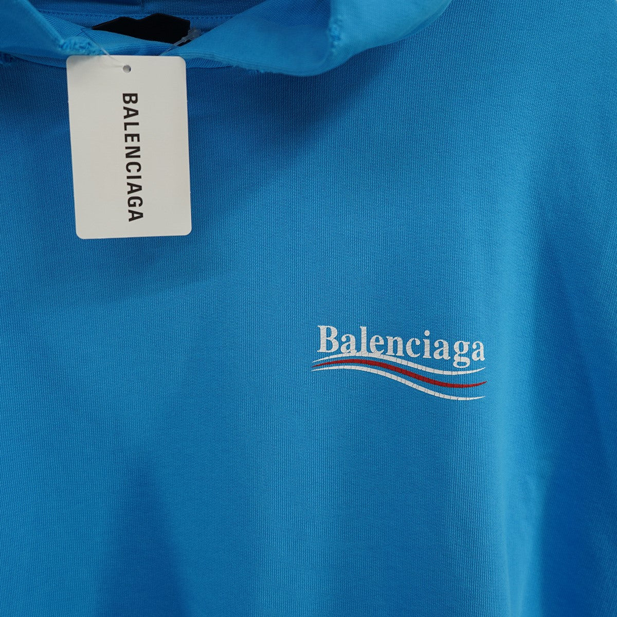 最終値下げ正規品！BALENCIAGA 青 パーカー XS 楽天市場】【中古】 BALENCIAGA バレンシアガ パーカー ロゴ 総柄