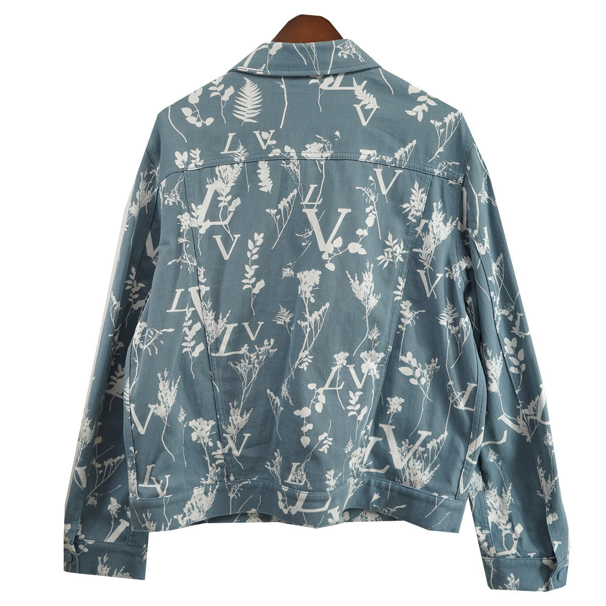 22AW ヴァージル期 LV DNA Leaf Denim JacketLVロゴ スクエアカラー リーフ トラッカー デニムジャケット