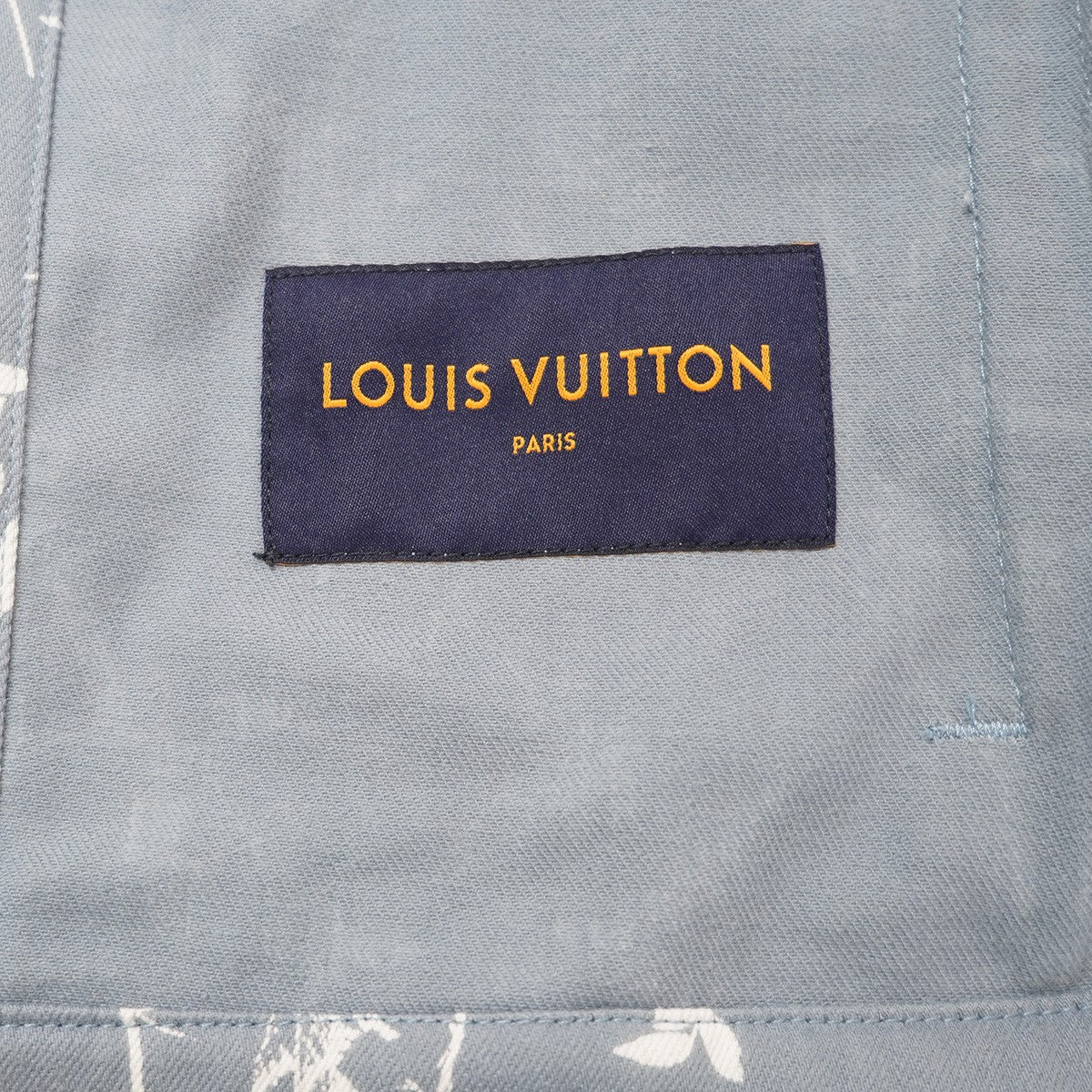 22AW ヴァージル期 LV DNA Leaf Denim JacketLVロゴ スクエアカラー リーフ トラッカー デニムジャケット