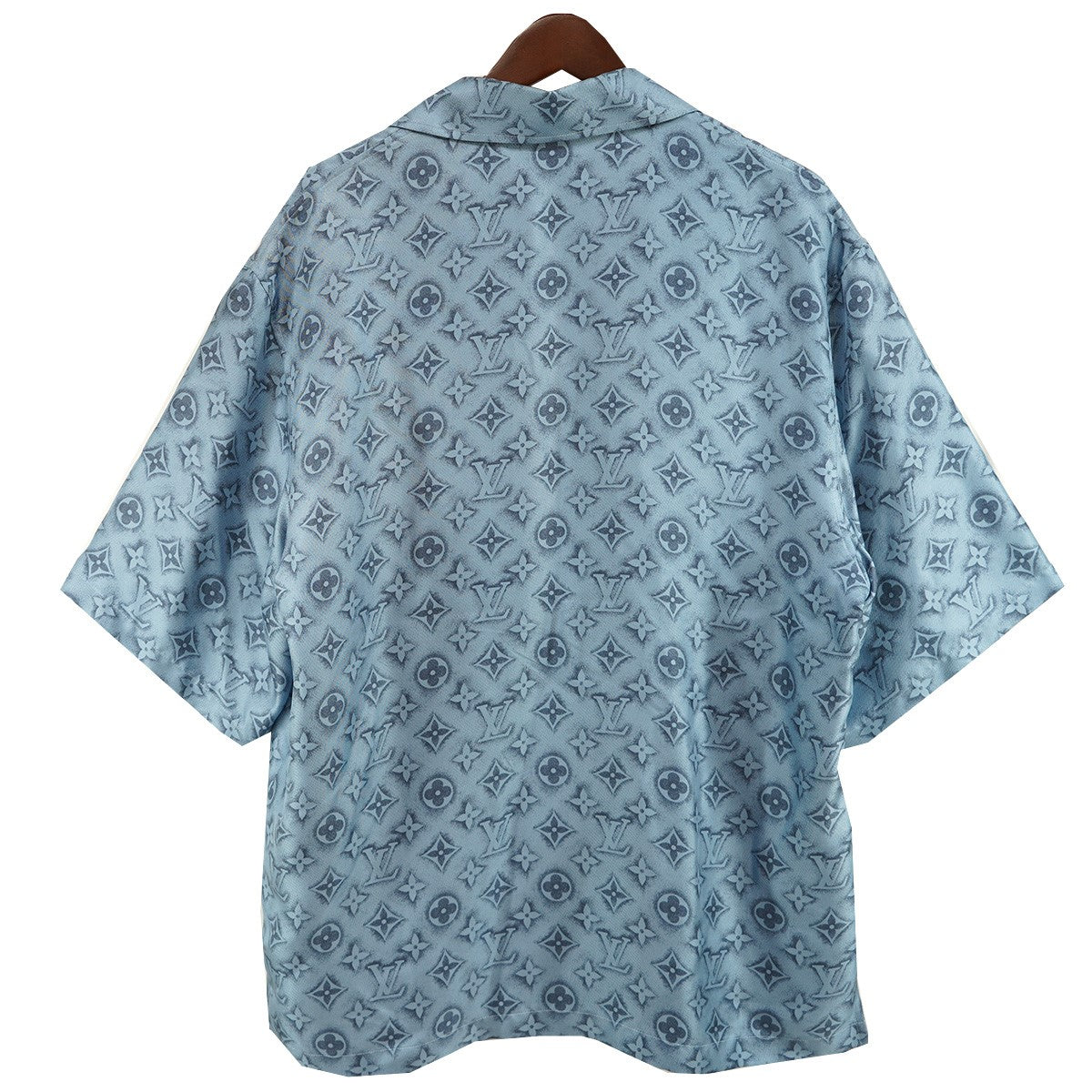24SS Monogram Short-Sleeved Silk Shirtモノグラム シルク 半袖 オープンカラー 開襟 シャツ