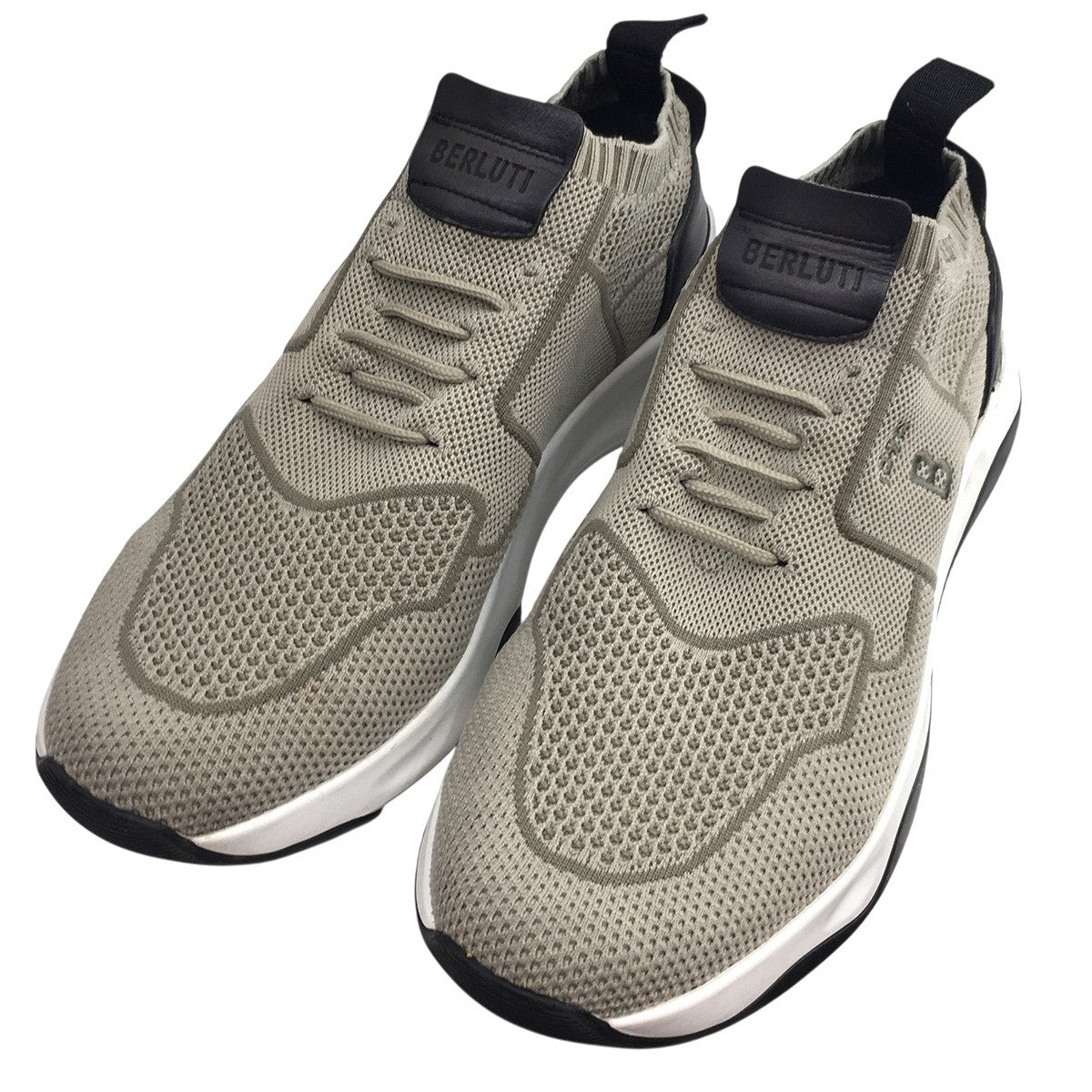 Berluti(ベルルッティ) シャドウ ニット＆レザースニーカー シューズ