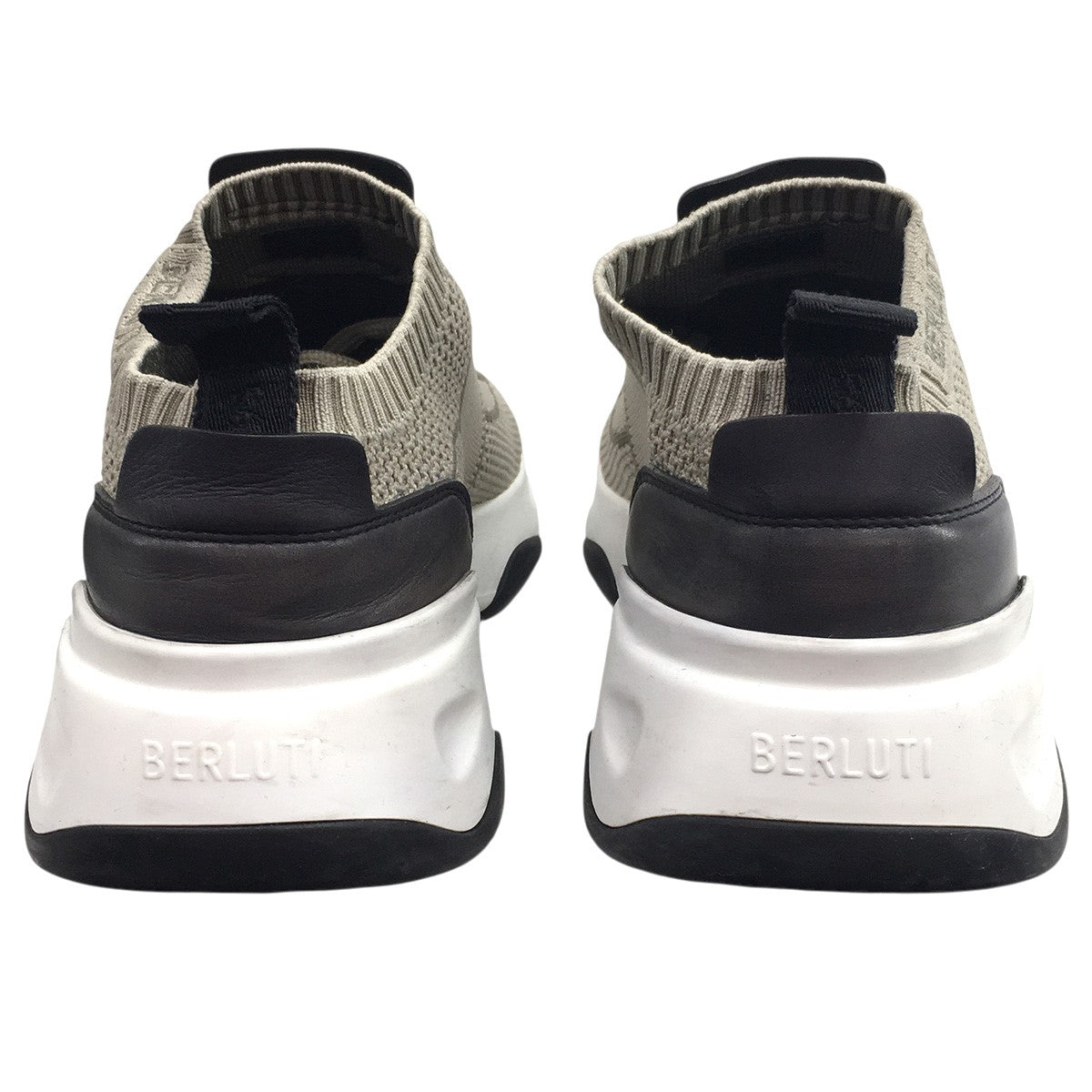 シャドウ ニット＆レザースニーカー シューズ 靴