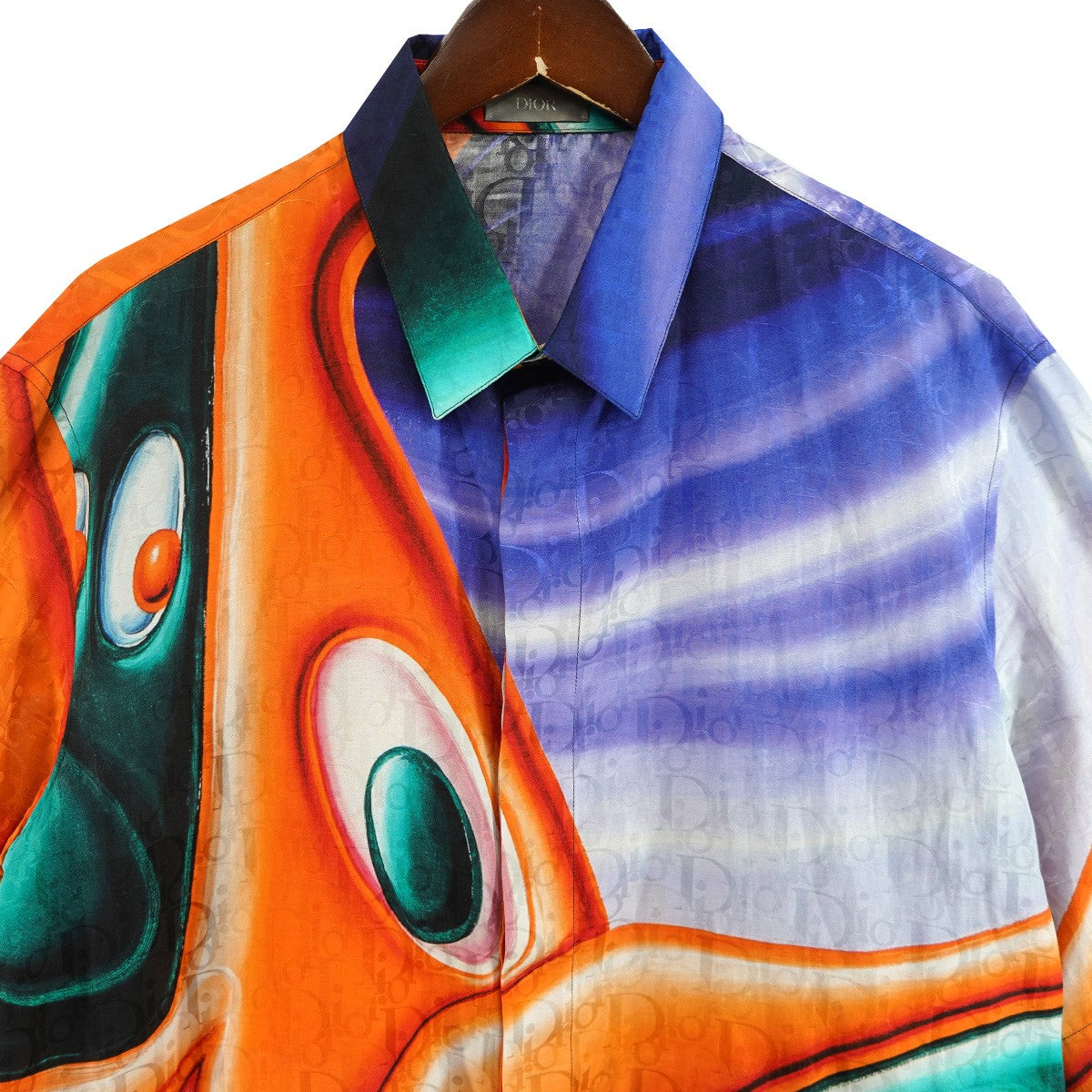 21SS KENNY SCHARF ケニー・シャーフケニー・シャーフロゴ オブリーク シルク混 半袖 シャツ