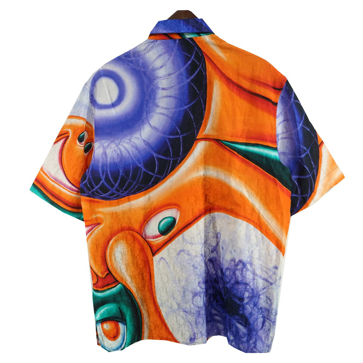 21SS KENNY SCHARF ケニー・シャーフケニー・シャーフロゴ オブリーク シルク混 半袖 シャツ