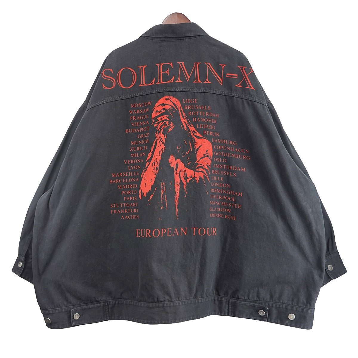 22SS OVERSIZED SOLEMN-X DENIM JACKETRS ロゴ パッチ オーバーサイズ デニムジャケット