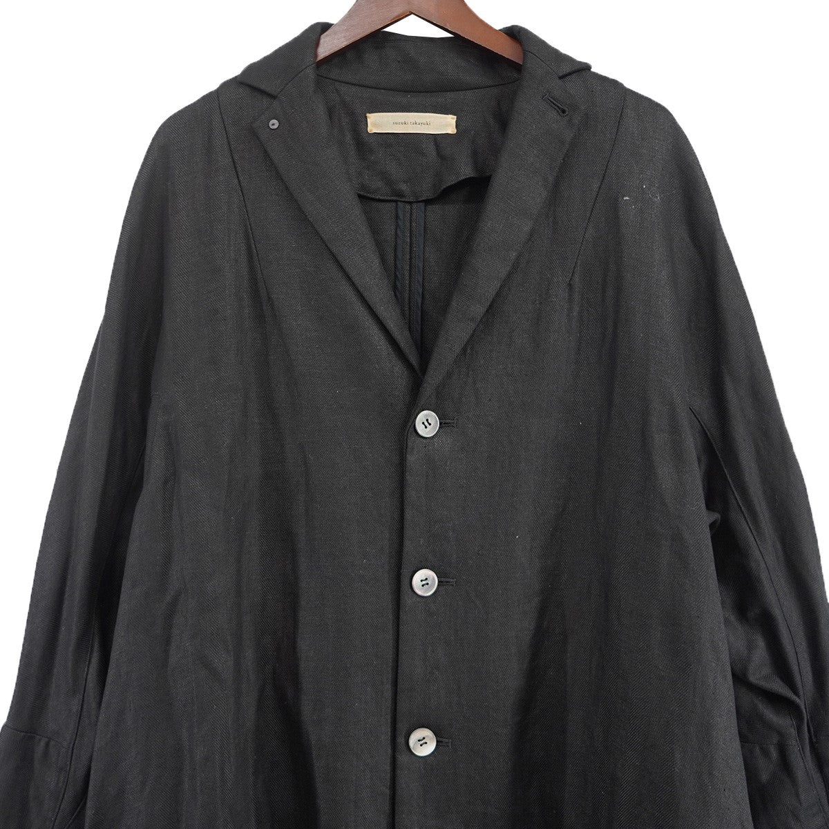 SUZUKI TAKAYUKI(スズキタカユキ) リネン コート ブラック サイズ 1