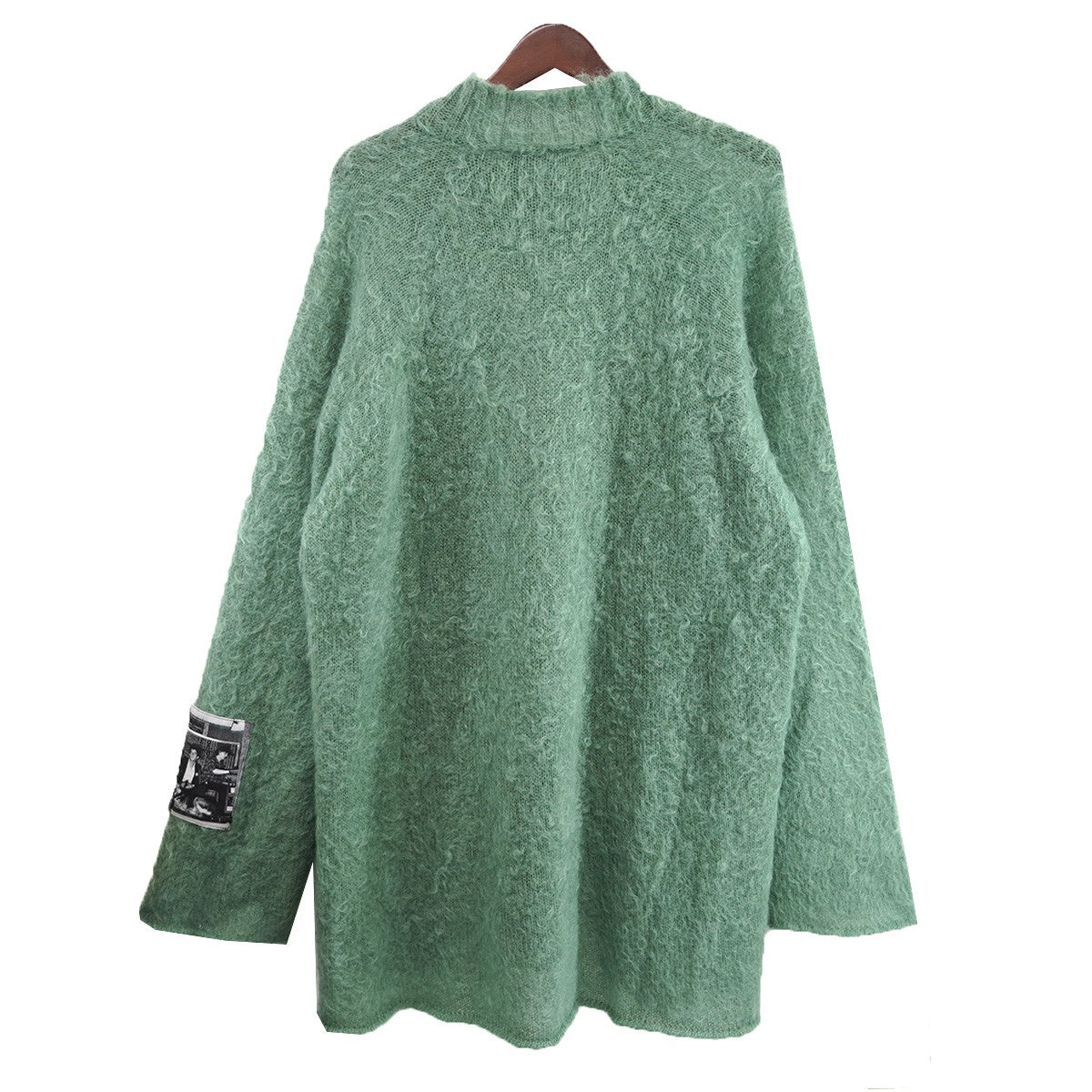 UNDERCOVER 25AW HELDON L／S Knit Wool-blend mohair high-neck knit pulloverアートワーク ジャガード パッチ モヘア ニット セーター 古着・中古-5枚目のアイテム画像