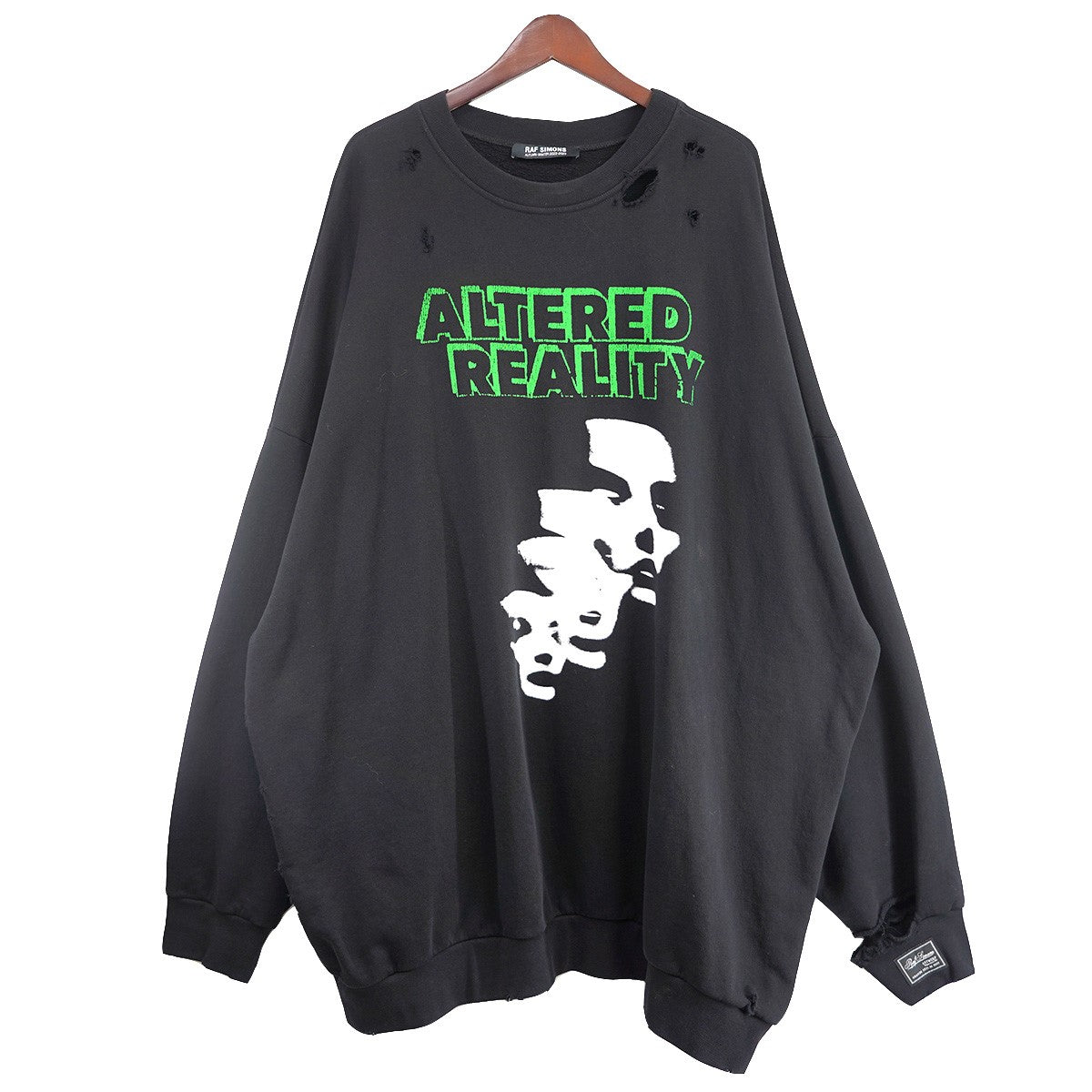 22AW DESTROYED CREW NECK SWEAT ALTERED REALITY PRINT ロゴパッチオーバーサイズ プリント デストロイ ダメージ 加工 スウェット トレーナー