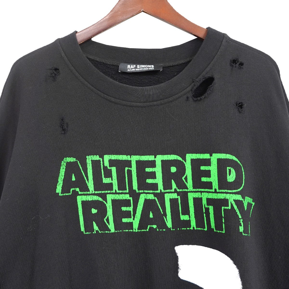 22AW DESTROYED CREW NECK SWEAT ALTERED REALITY PRINT ロゴパッチオーバーサイズ プリント デストロイ ダメージ 加工 スウェット トレーナー