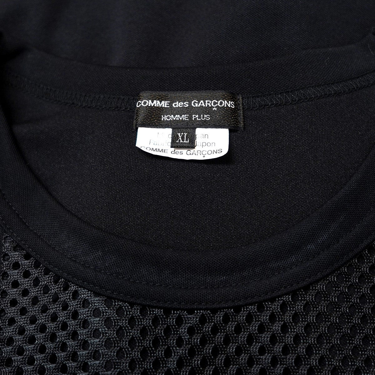 COMME des GARCONS HOMME PLUS 24SS エステルジャージ パッチワーク メッシュ ジャージーＴシャツ 古着・中古-4枚目のアイテム画像