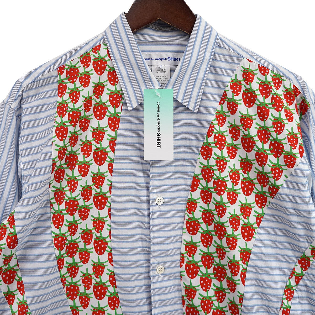 COMME des GARCONS SHIRT 23SS Brett Westfall ストロベリー ストライプ シャツ 古着・中古-2枚目のアイテム画像