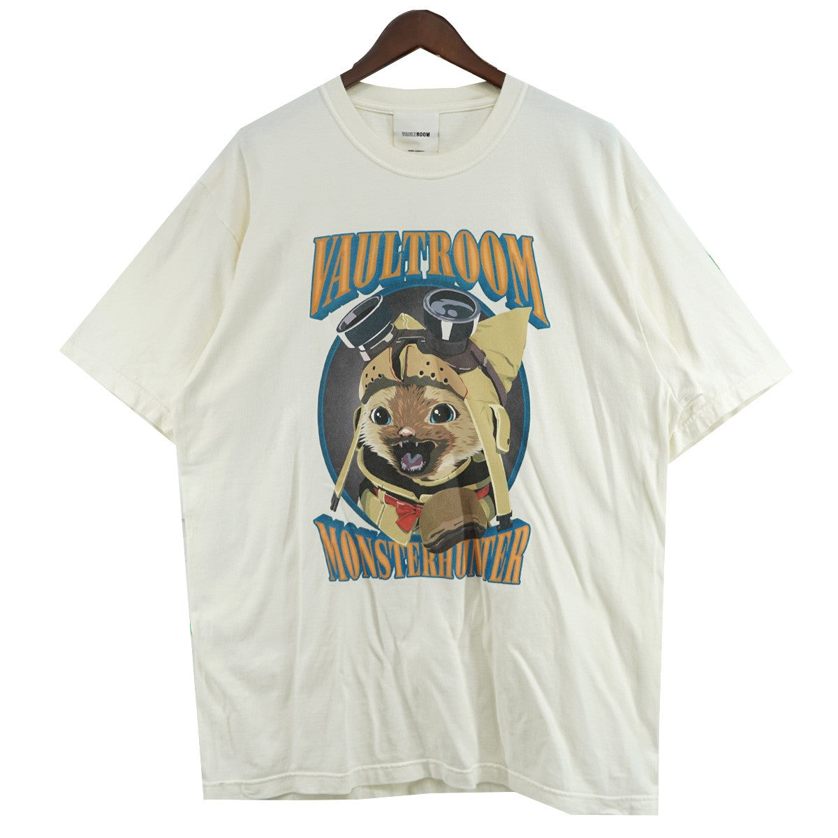 VAULTROOM 24SS MONSTER HUNTER AIROU TEEモンスターハンター モンハン アイルー ロゴ Tシャツ 古着・中古-1枚目のアイテム画像