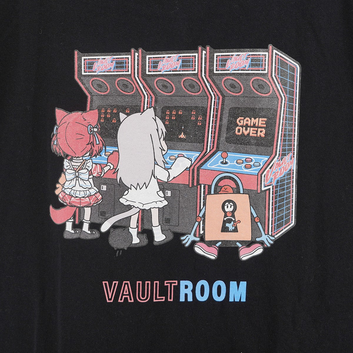 VAULTROOM 24SS VR × KARUBINACHO TEE かるびなちょ VTuber 赤見かるびイラストレーター なちょ猫（甘城なつき）コラボ ロゴ Tシャツ 古着・中古-3枚目のアイテム画像