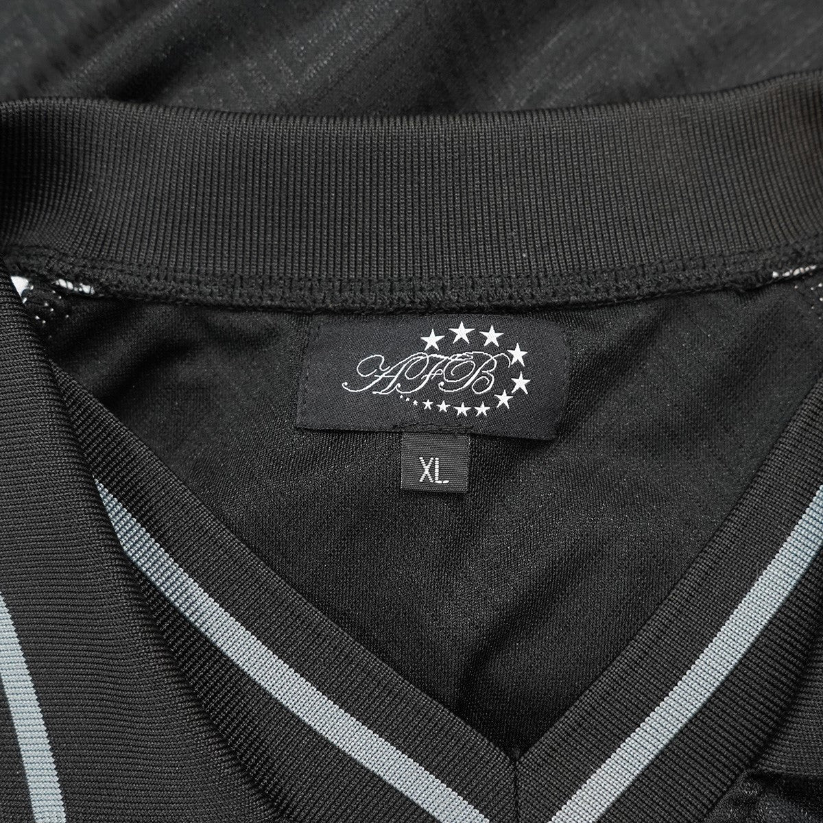 AFB 24SS Emblem AFB GAME SHIRTS ライン Vネック襟オーバルロゴ エンブレム ワッペン スター 刺繍 ラグランスリーブ フットボール ゲーム シャツ 古着・中古-7枚目のアイテム画像