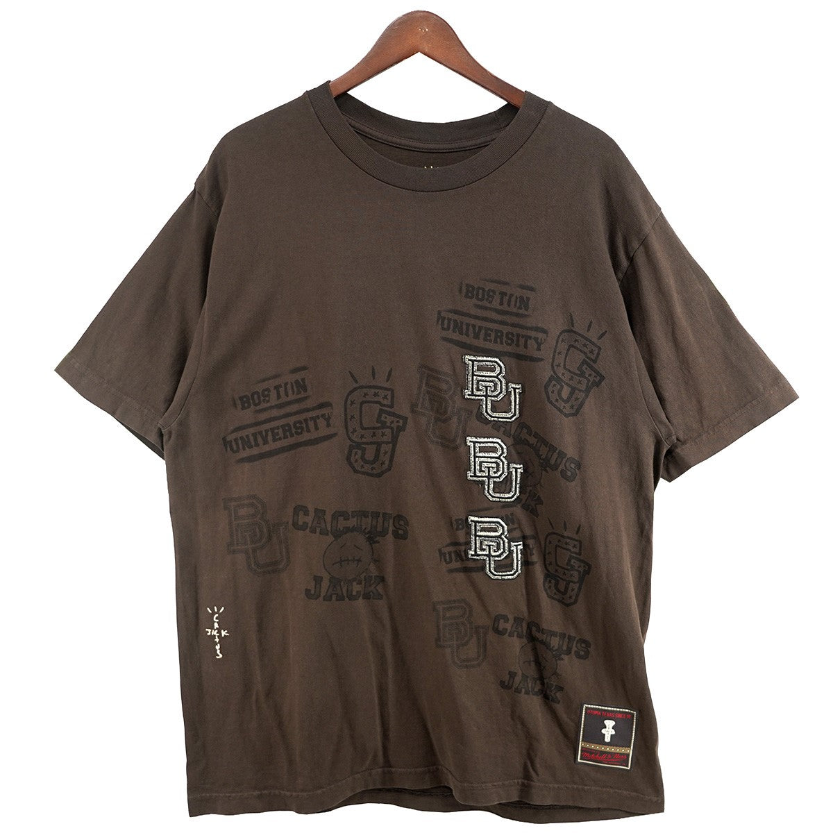 Cactus Jack×Travis Scott×Mitchell ＆ Ness 24SS Travis Scott x Mitchell ＆ Ness Michigan State Spartans Seal T-Shirtミシガンステート スパルタンズ シール ロゴ Tシャツ 古着・中古-1枚目のアイテム画像
