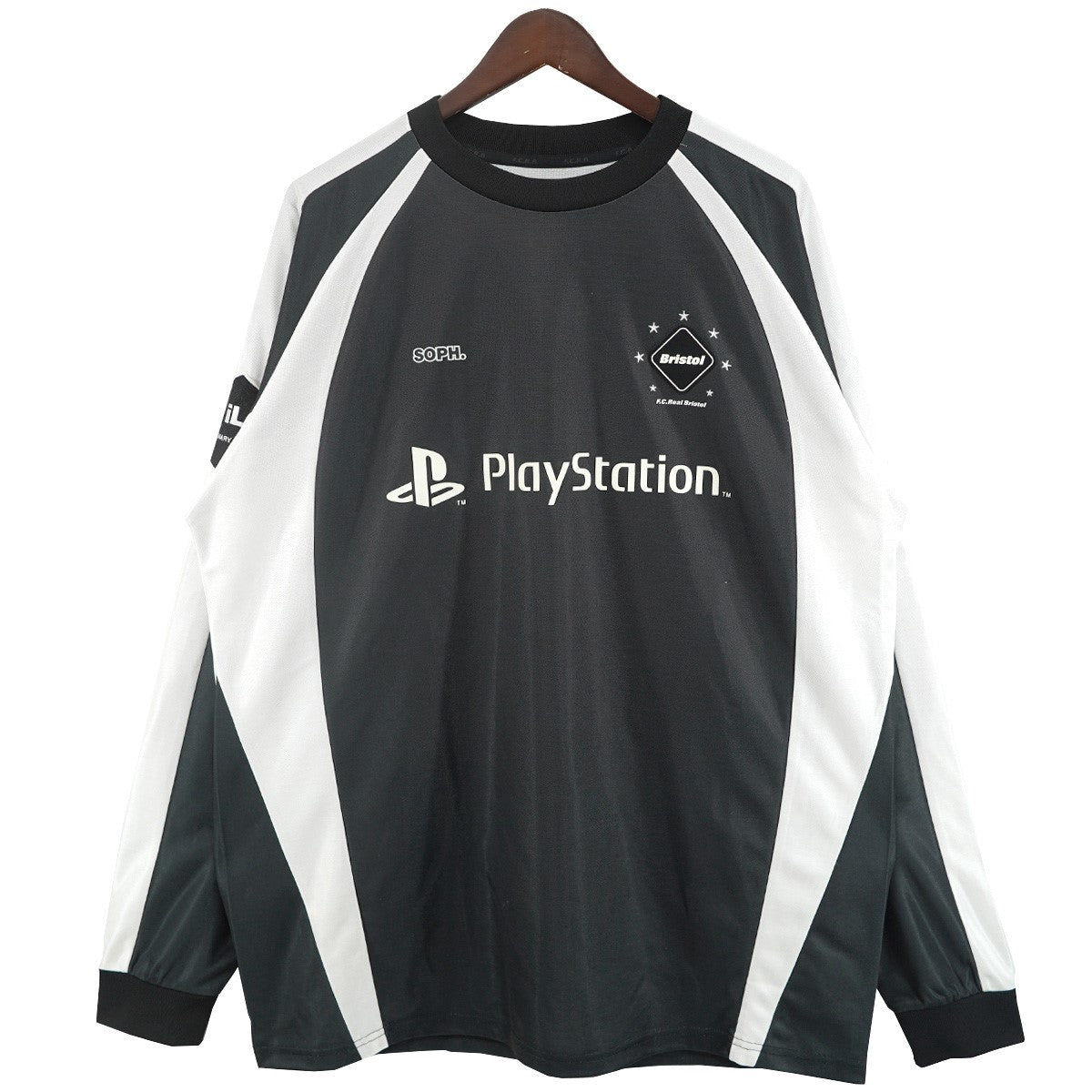 FCRB×PlayStation 24AW PRACTICE L／S BAGGY TOP プレイステーション 30周年記念 コラボエンブレム ロゴ バギー ラグラン ロングスリーブ フットボール ゲーム シャツ 古着・中古-1枚目のアイテム画像