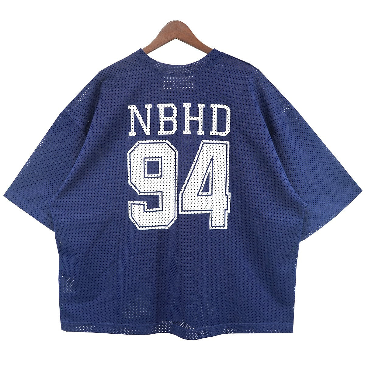 NEIGHBORHOOD 24SS HOCKEY V-NECK SS ラッセルメッシュ生地94 ナンバリング タグ ビッグシルエット Vネック ホッケー ジャージー ゲーム シャツ 古着・中古-2枚目のアイテム画像