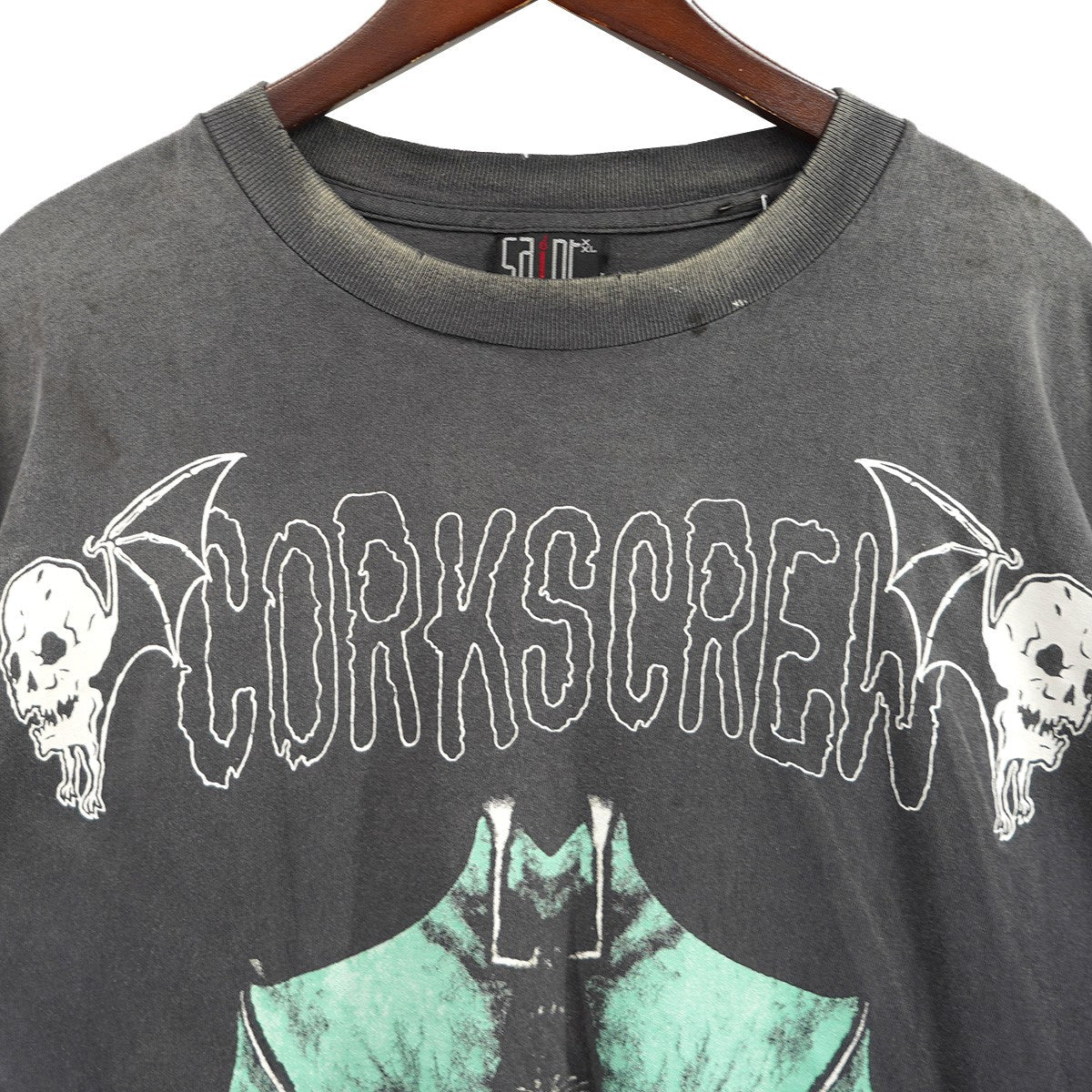 25AW SAINT Mxxxxxx × 黒夢 ／ KY SS TEE -KUROYUMEコラボ ロゴ ヴィンテージ VINTAGE ダメージ 加工 Tシャツ