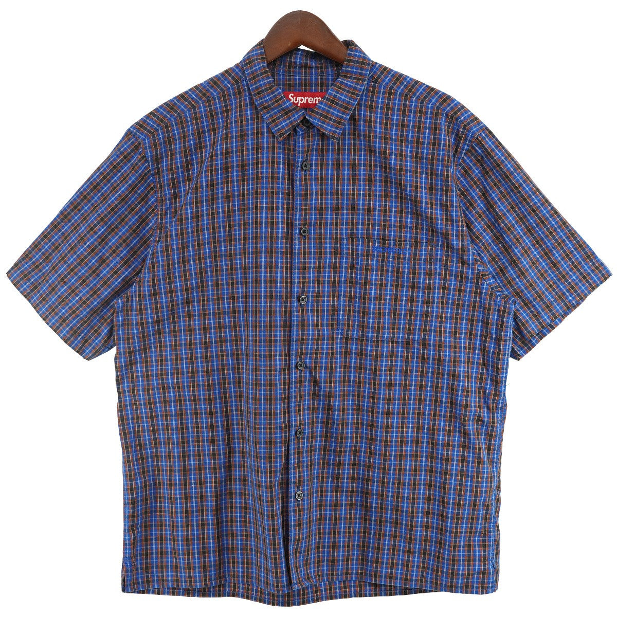 Supreme 25SS Mini Plaid S／S Shirtロゴ ミニ プレイド チェック ショートスリーブ 半袖シャツ 古着・中古-1枚目のアイテム画像