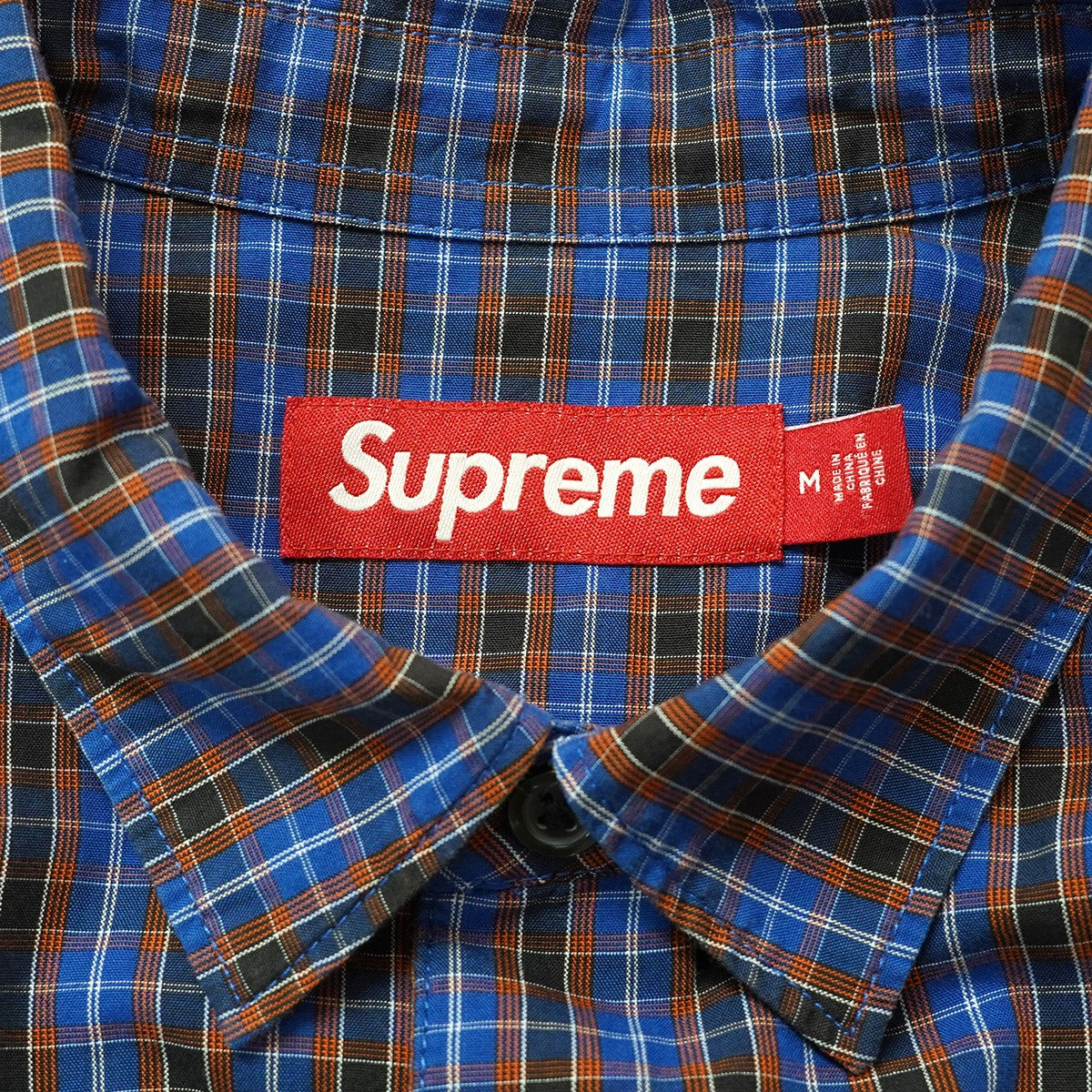 Supreme 25SS Mini Plaid S／S Shirtロゴ ミニ プレイド チェック ショートスリーブ 半袖シャツ 古着・中古-4枚目のアイテム画像