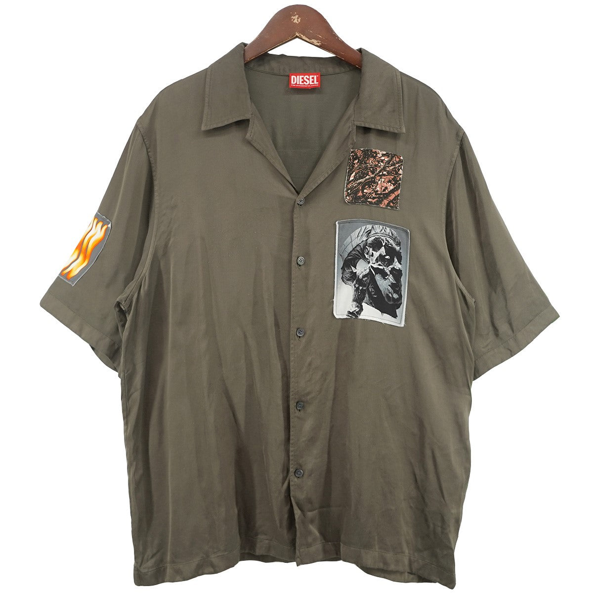 ささ【断捨離中】【美品】ディーゼル 半袖シャツ S-SING-STRI L DIESEL by Glenn Martens(ディーゼルバイグレンマーティンス) 25SS S