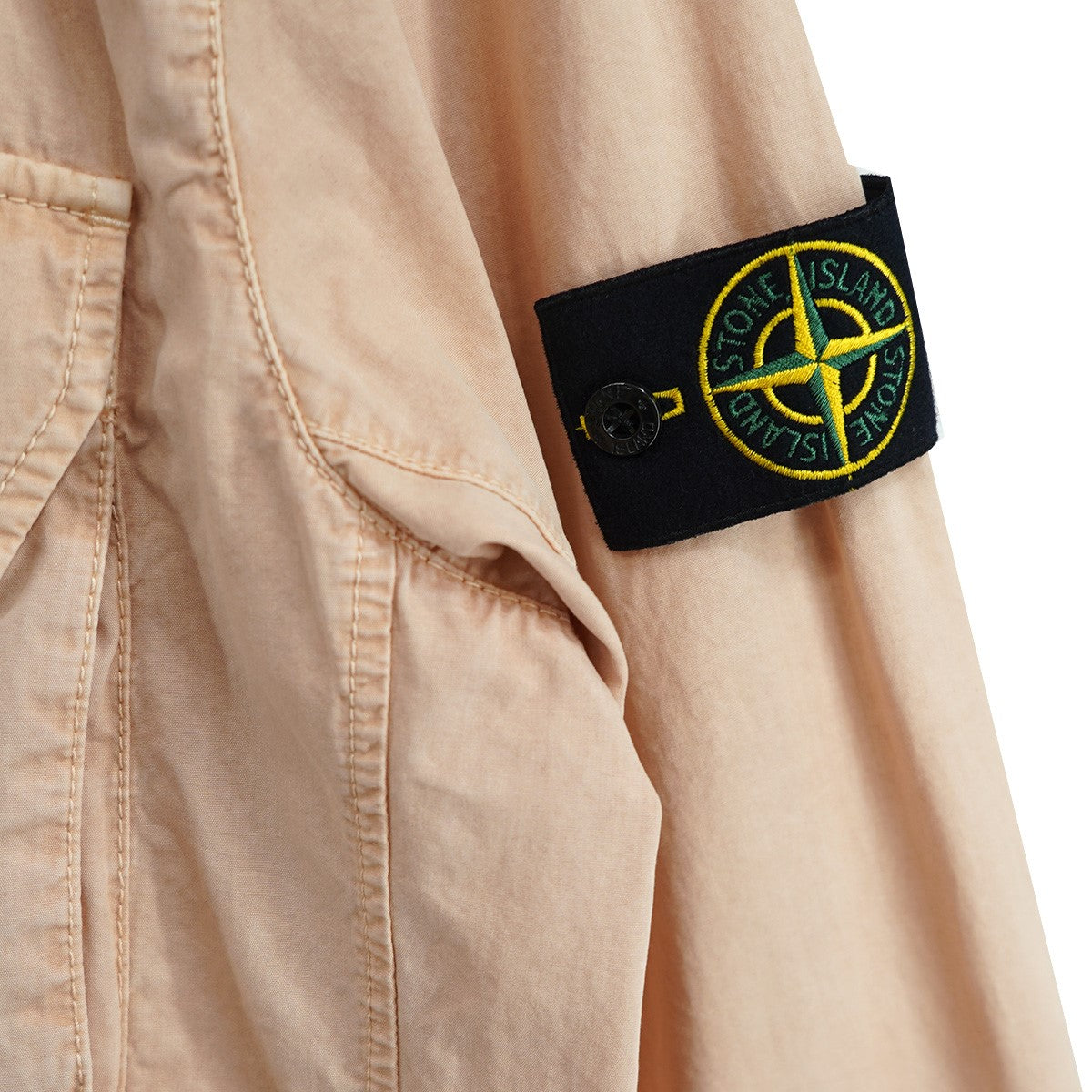 2Pocket Brushed Cotton Jacketロゴパッチ 加工 ジップ シャツジャケット