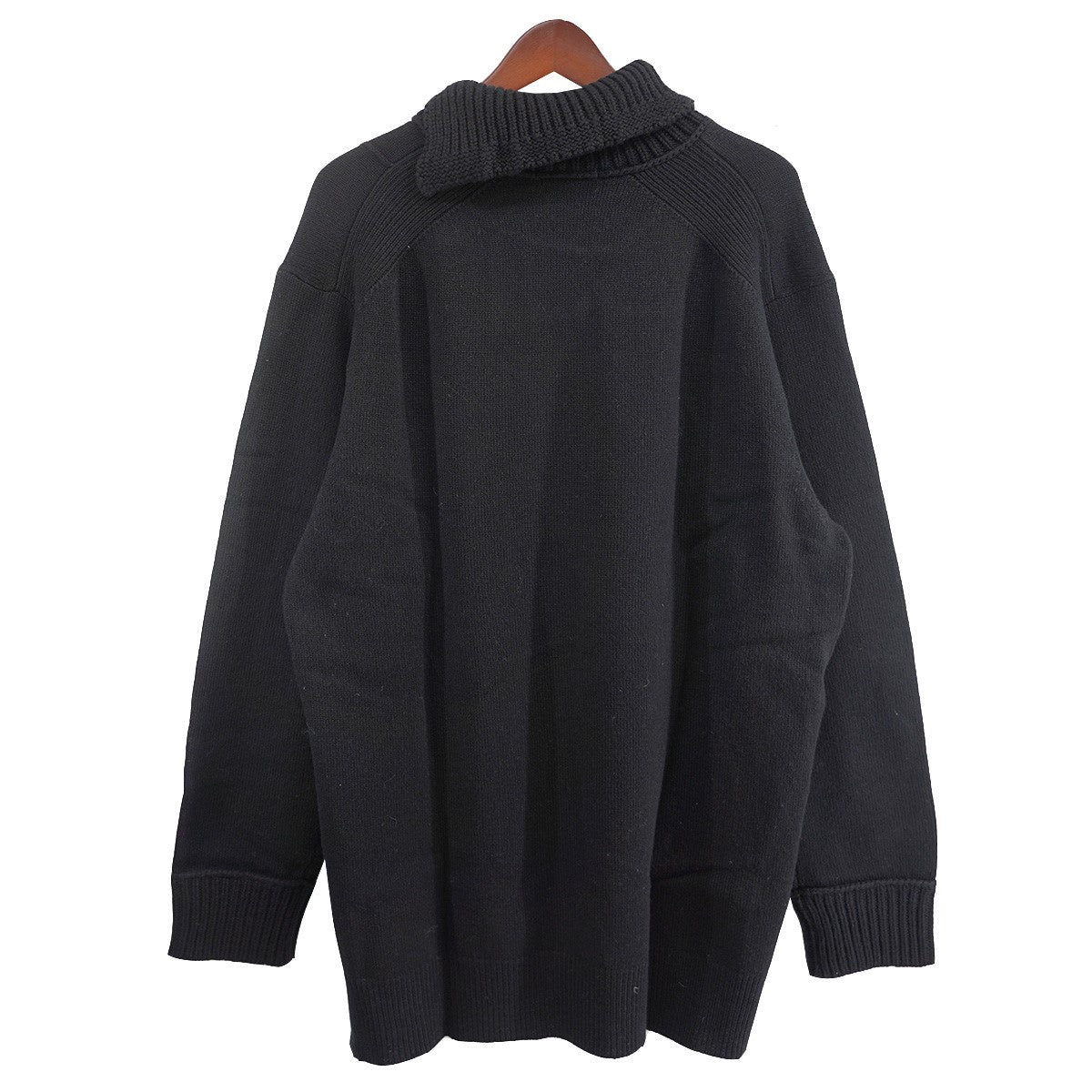 24AW Deformed Neckline Turtle Knitネックライン デザイン タートルネック ニット セーター