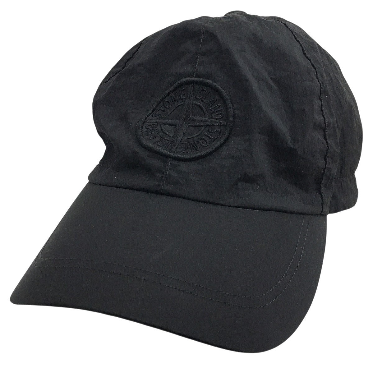 花*様 ストーン アイランド　コンパス　 LOGO CAP Black 新品！ STONE ISLAND(ストーンアイランド) コンパス ロゴ パッチ ナイロン
