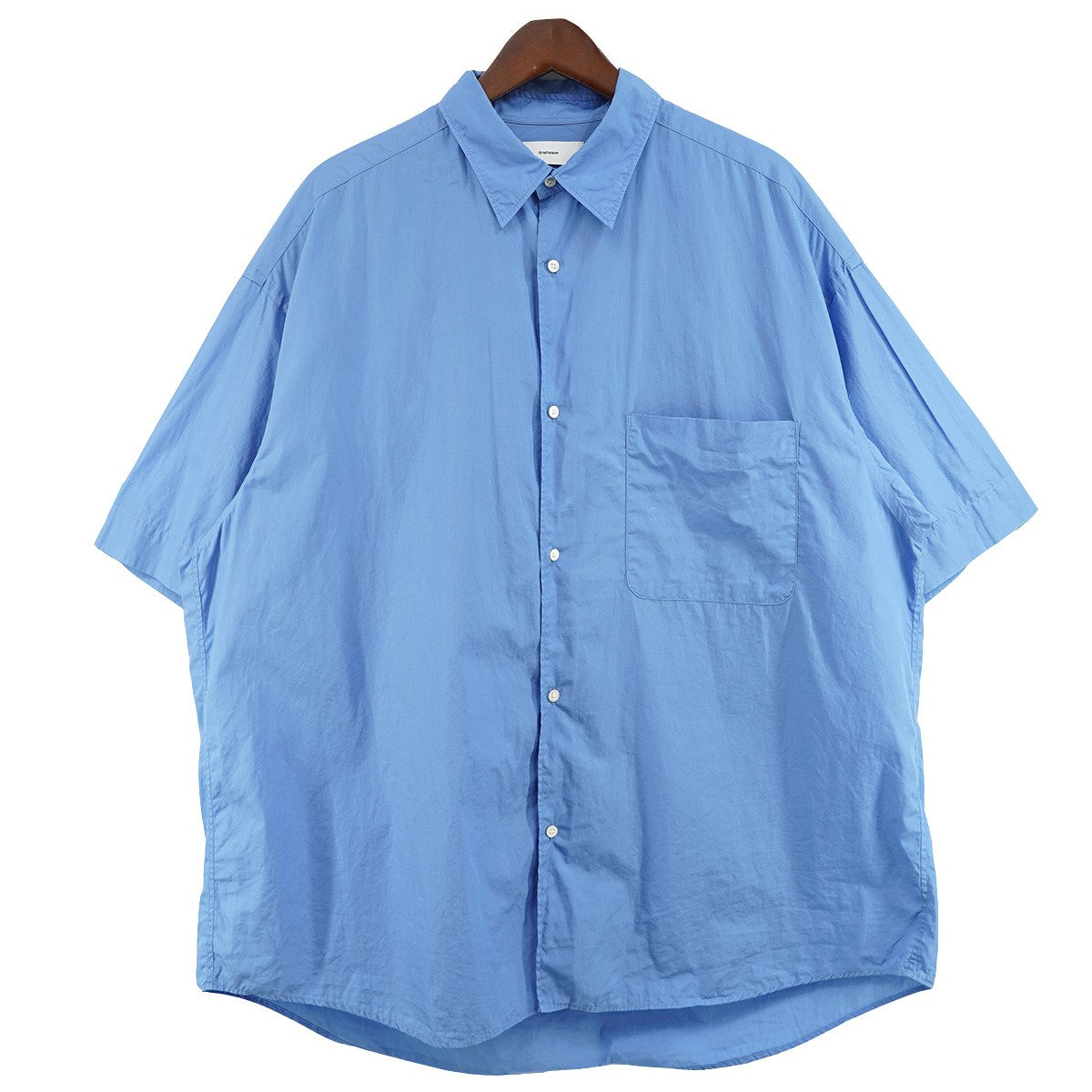 Graphpaper Broad S／S Oversized Regular Collar Shirtブロード オーバーサイズ レギュラーカラー 半袖シャツ 古着・中古-1枚目のアイテム画像