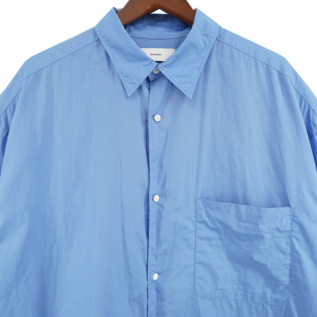 Graphpaper Broad S／S Oversized Regular Collar Shirtブロード オーバーサイズ レギュラーカラー 半袖シャツ 古着・中古-2枚目のアイテム画像