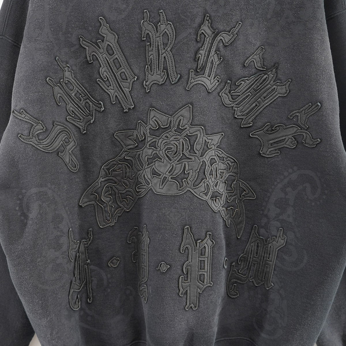 25SS Leather Applique Zip Up Hooded Sweatshirt Paisley加工 レザー アップリケ ペイズリー ジップアップ フーデッド スウェットシャツ パーカー