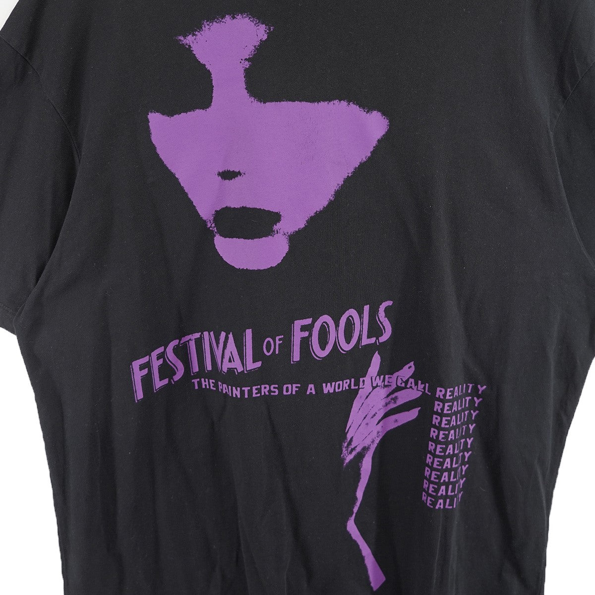 RAF SIMONS 22AW OVERSIZED FESTIVAL FOOLS PRINT ON FRONT T-SHIRTオーバーサイズ フェスティバル フールズ ロゴ パッチ Tシャツ 古着・中古-3枚目のアイテム画像