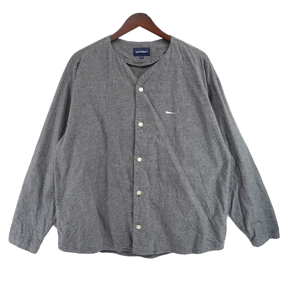 DESCENDANT(ディセンダント) ノーカラーシャツ グレー サイズ 2