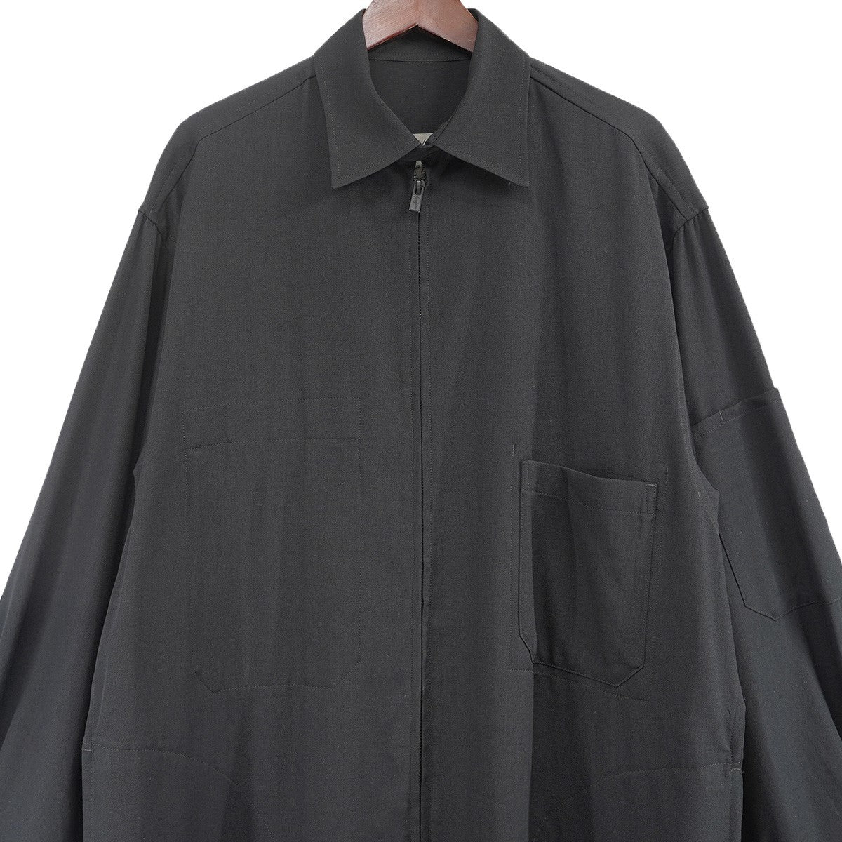 ヨウジヤマモト　プールオム　シャツコート　ブラック　サイズ3 Yohji Yamamoto pour homme(ヨウジヤマモトプールオム) 19AW ギャバZIP