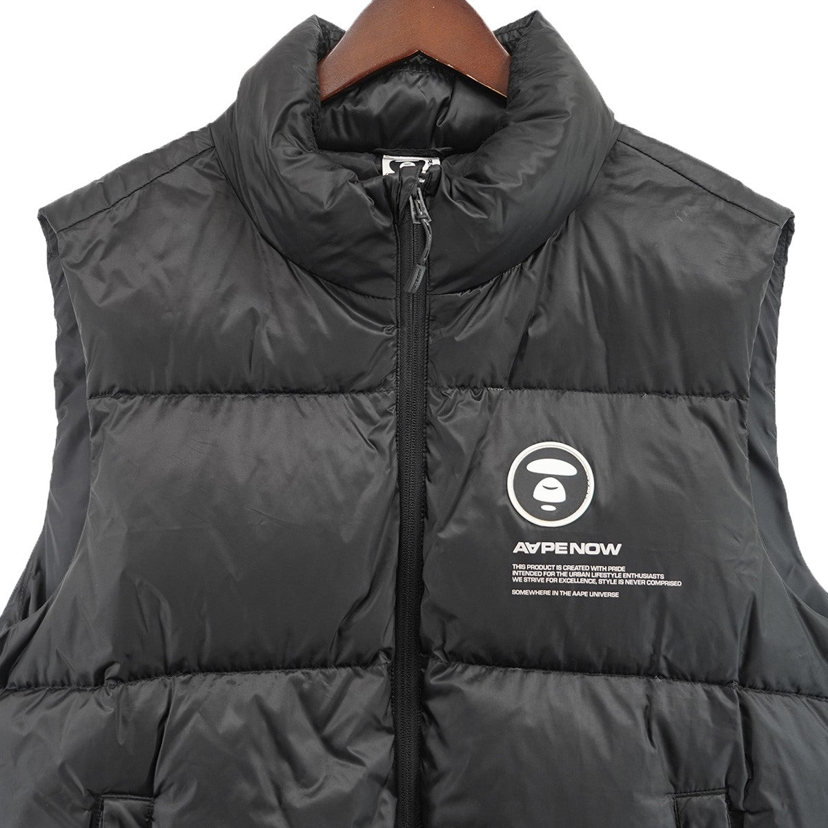 A APE NOW ロゴ パッチ ダウンベスト