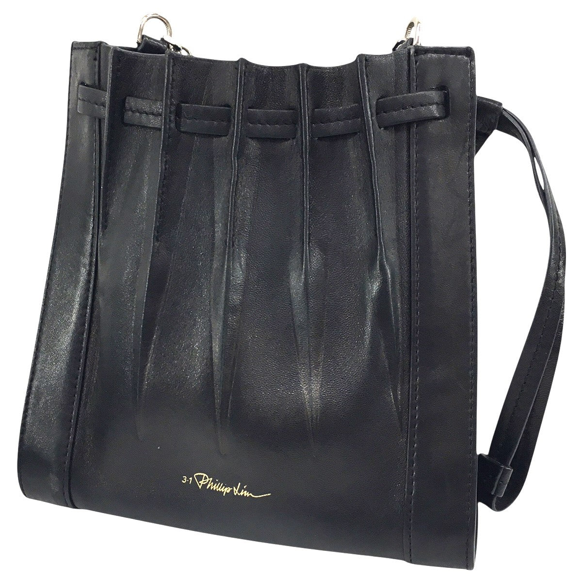 【美品】  3.1 Phillip Lim / スリーワンフィリップリム | レザー フラップ チェーン ショルダーバッグ | ブラック | レディース 3．1 phillip lim(スリーワンフィリップリム) Florence Pleated