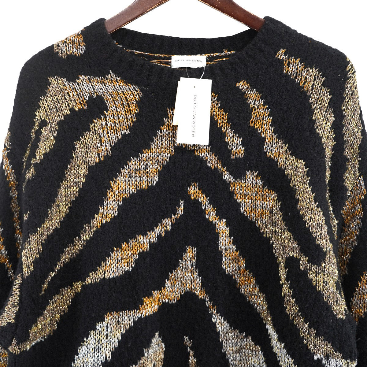 DRIES VAN NOTEN 18AW M．K．SWEATER メタル混 ニット セーター 古着・中古-2枚目のアイテム画像