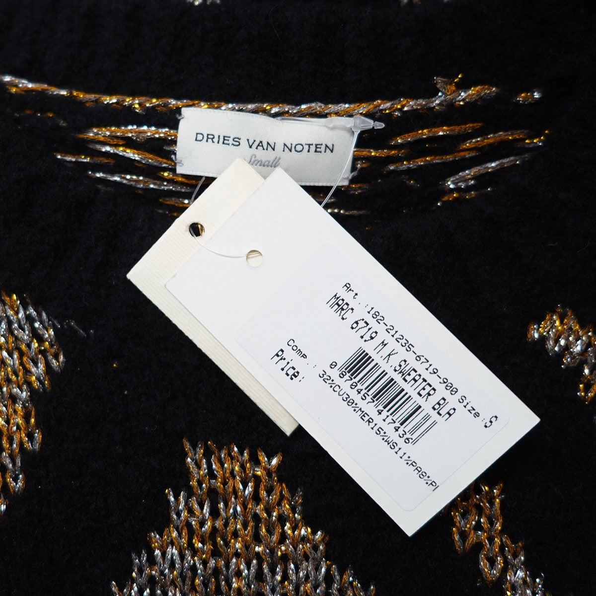 DRIES VAN NOTEN 18AW M．K．SWEATER メタル混 ニット セーター 古着・中古-4枚目のアイテム画像