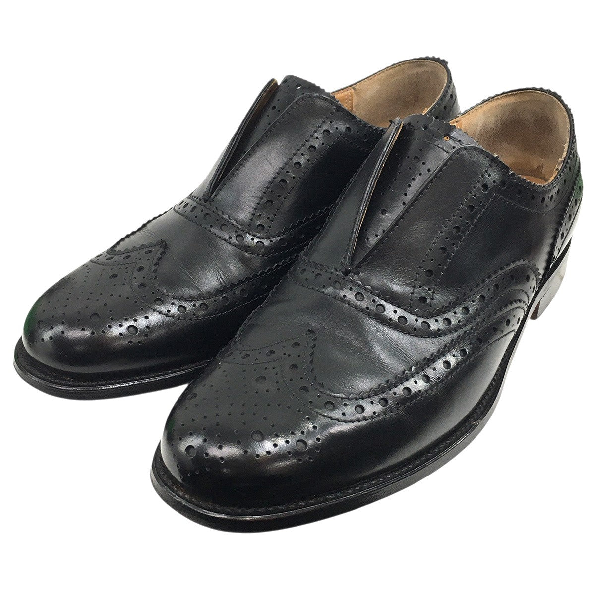 GRENSON TOMORROWLAND トゥモローランド別注フルブローグ(センターエラステック) スリップオン レザーシューズ 靴 スリッポン 古着・中古-1枚目のアイテム画像