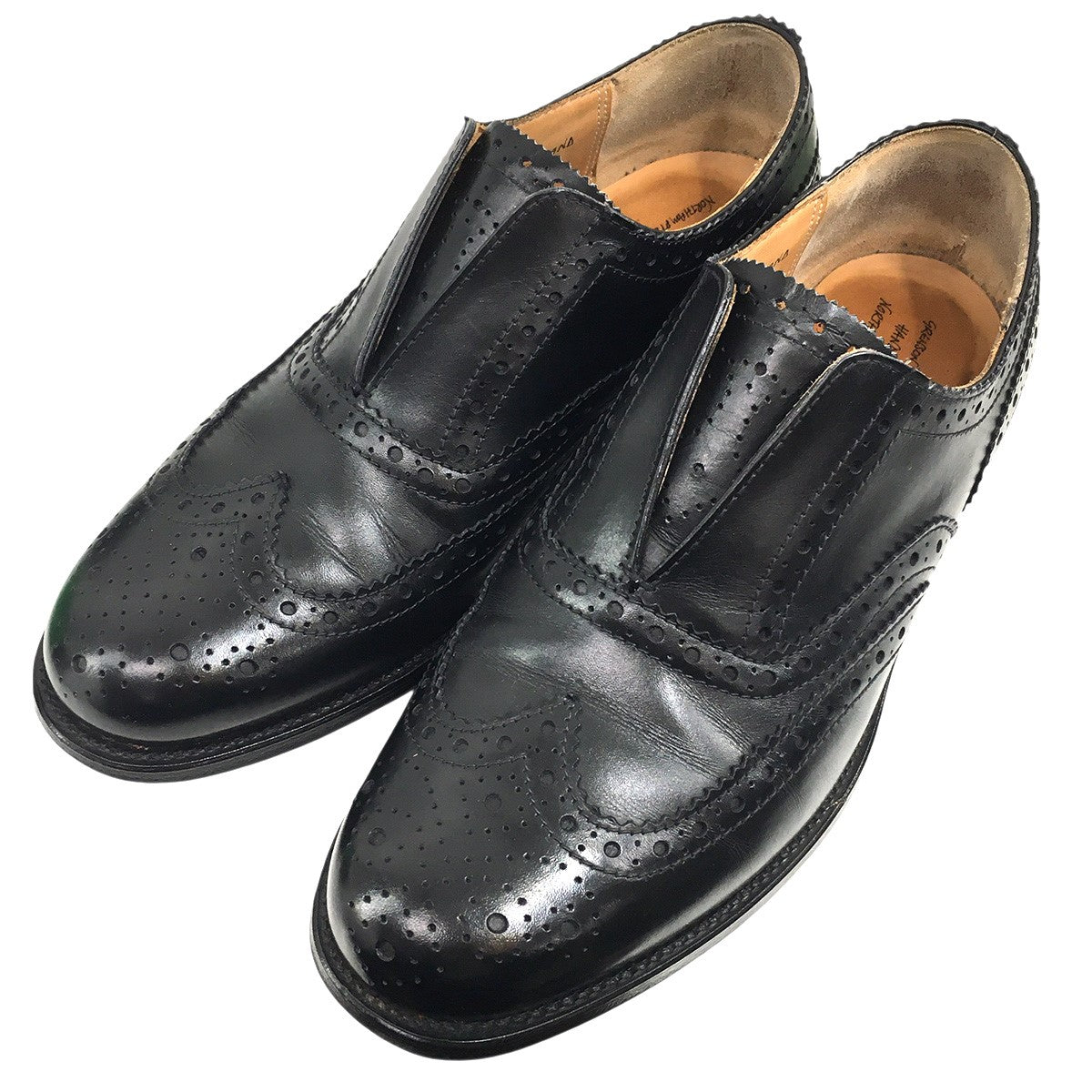 GRENSON TOMORROWLAND トゥモローランド別注フルブローグ(センターエラステック) スリップオン レザーシューズ 靴 スリッポン 古着・中古-2枚目のアイテム画像