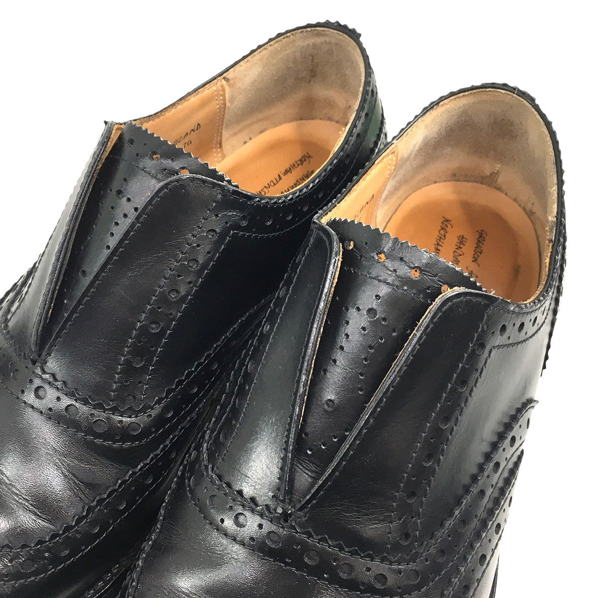 GRENSON TOMORROWLAND トゥモローランド別注フルブローグ(センターエラステック) スリップオン レザーシューズ 靴 スリッポン 古着・中古-3枚目のアイテム画像