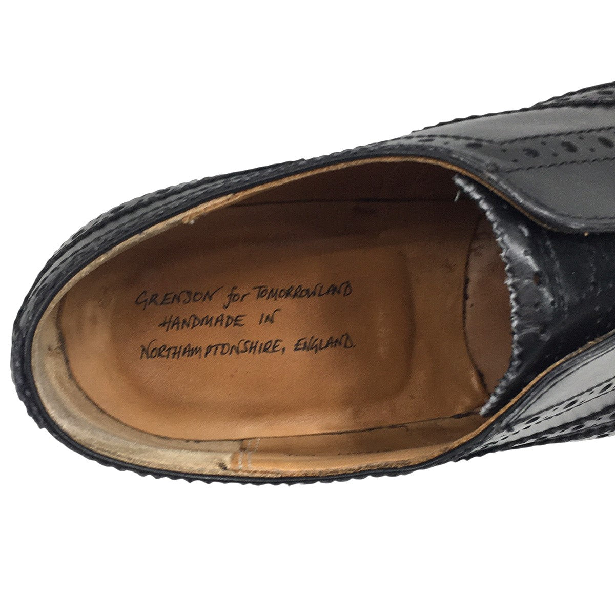 GRENSON TOMORROWLAND トゥモローランド別注フルブローグ(センターエラステック) スリップオン レザーシューズ 靴 スリッポン 古着・中古-9枚目のアイテム画像