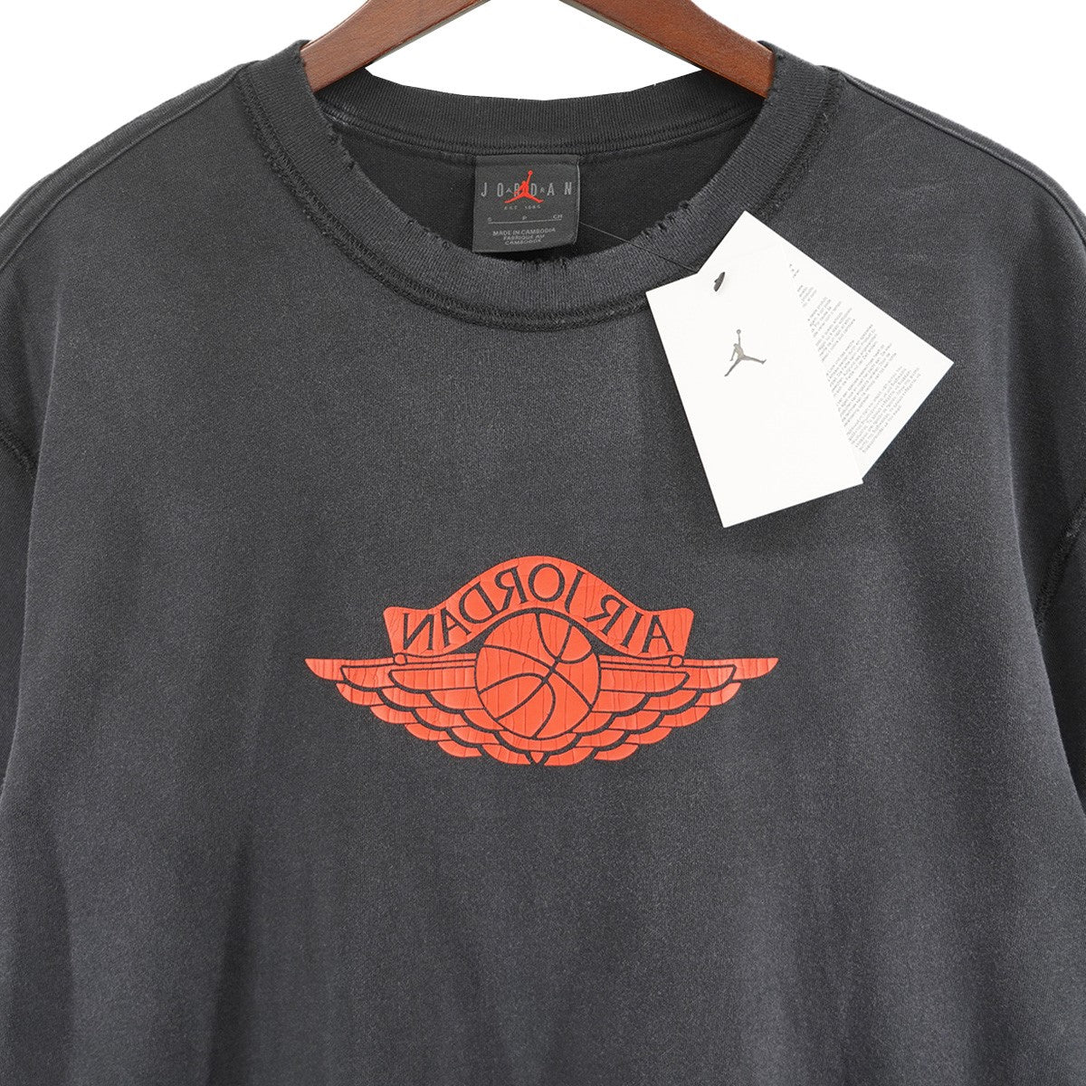 JORDAN BRAND M J RARE AIR WSH 85 SS CREWジョーダン Vintage ヴィンテージ ダメージ 加工 ロゴ Tシャツ